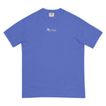 Blue embroidered Casting Queens adult fishing t-shirt featuring minimalist fish logo design, lightweight outdoor fishing apparel for women anglers, boating, and everyday casual wear.