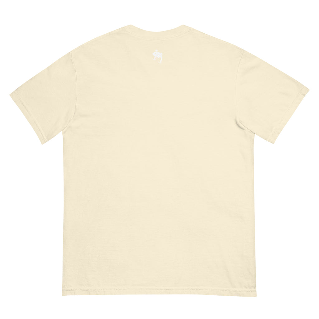 Back view of ivory embroidered Casting Queens adult fishing t-shirt featuring minimalist fish logo detail and soft outdoor fishing apparel for women anglers and everyday lake life comfort.