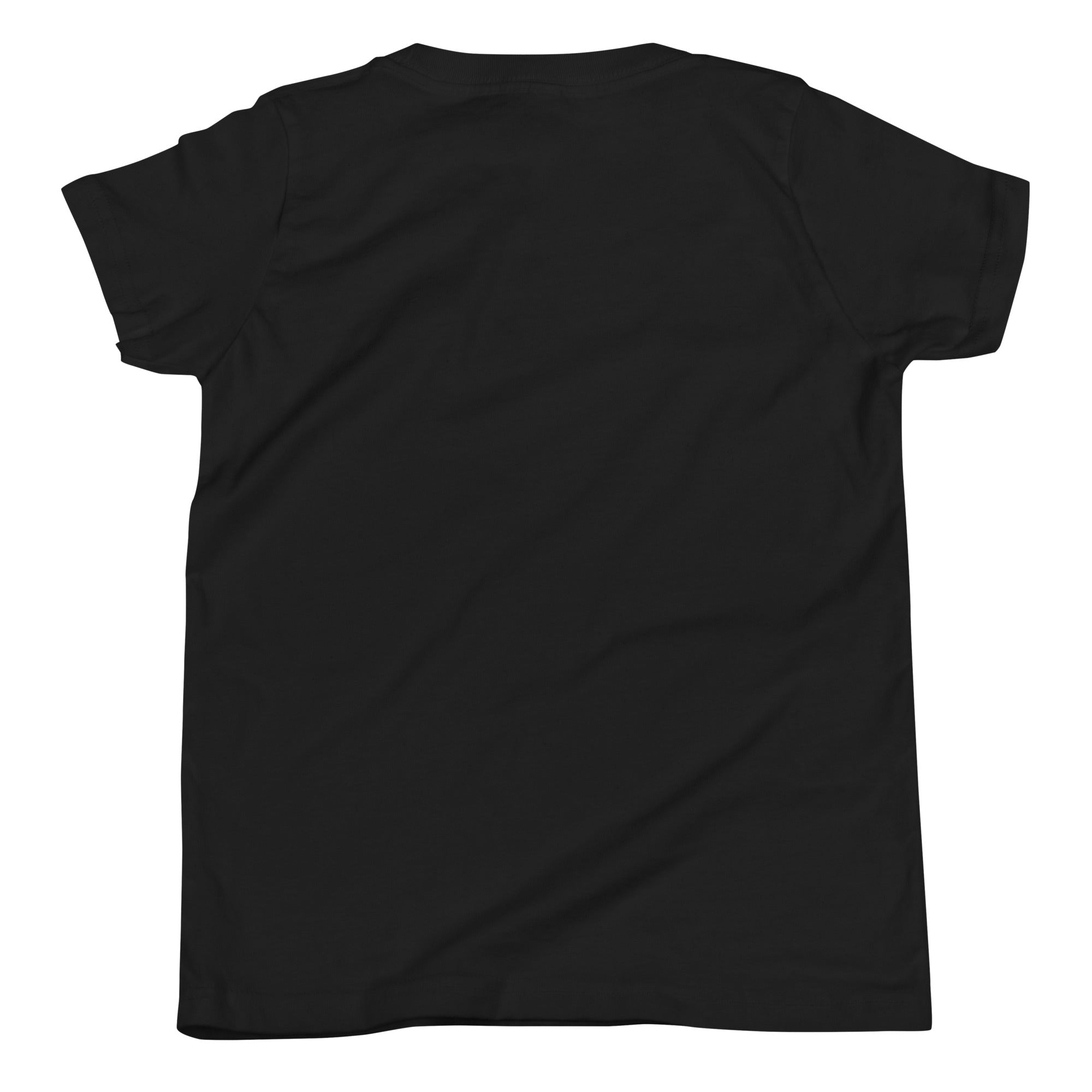 Back view of black Casting Queens youth fishing t-shirt featuring soft comfortable fit and stylish outdoor fishing apparel design for young anglers and everyday wear.
