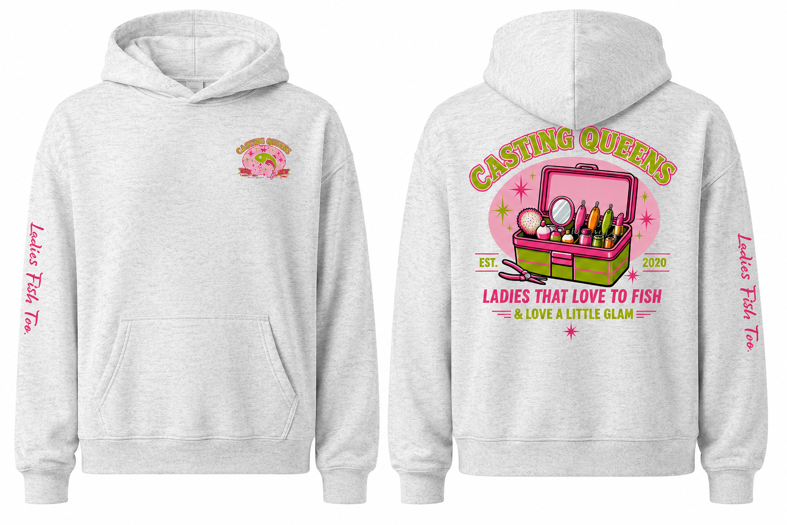 Ladies That Love to Fish & Love a Little Glam Oversized Hoodie