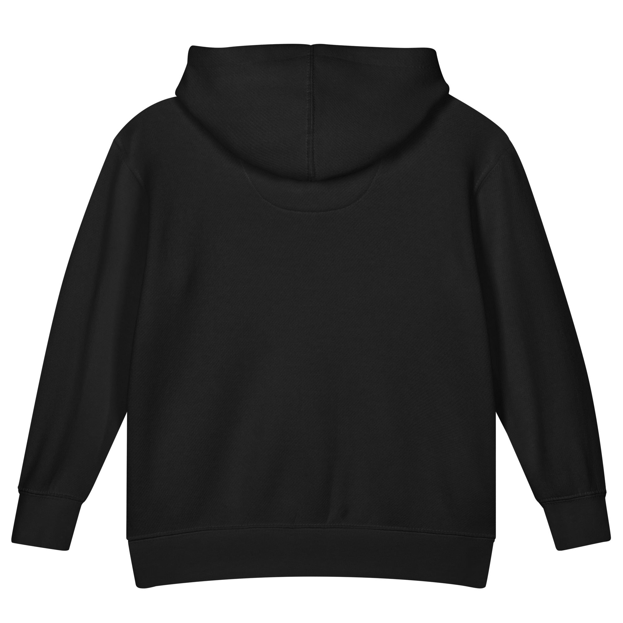 Back view of black Casting Queens toddler fishing hoodie featuring soft comfortable fit and stylish outdoor fishing apparel design for little anglers and everyday wear.